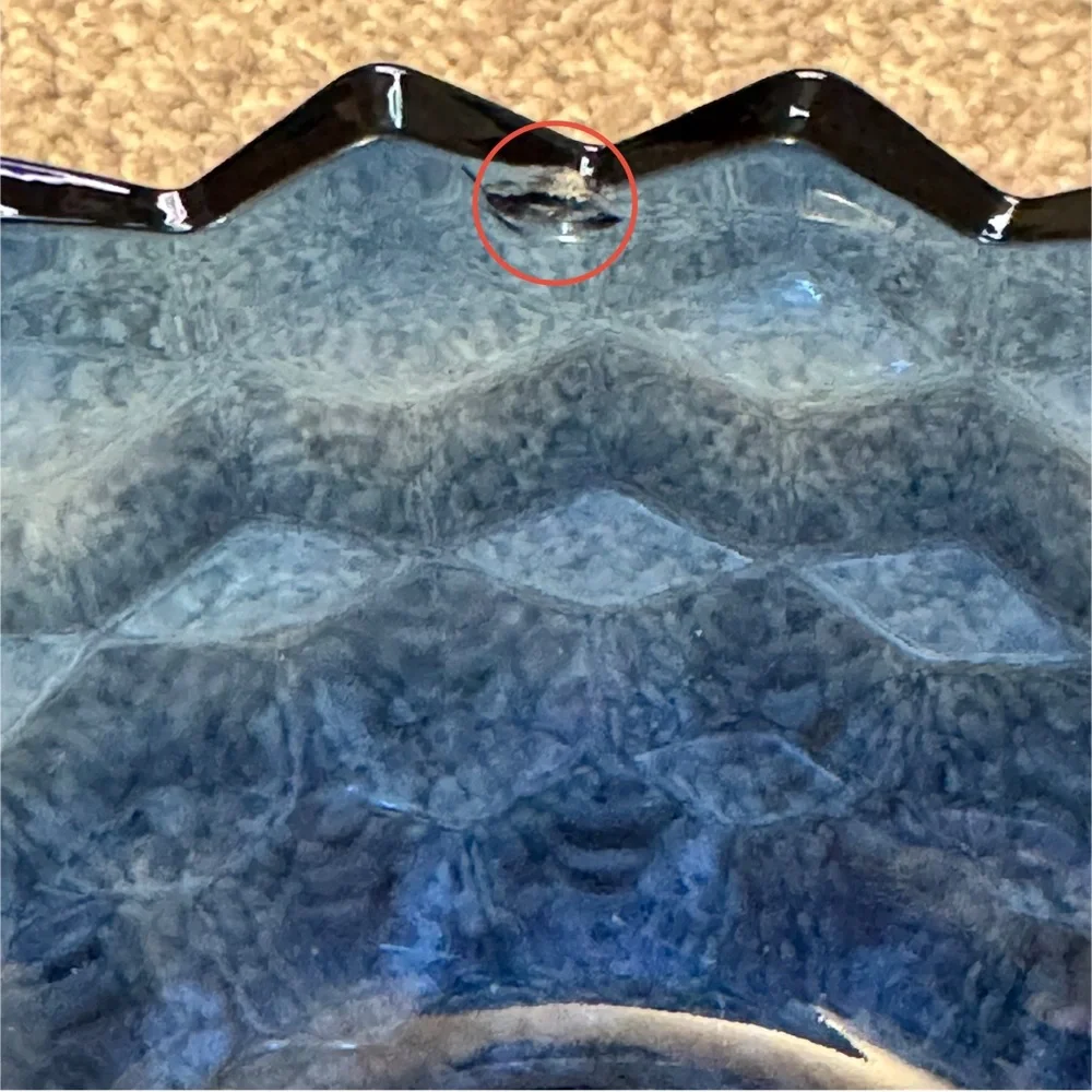 Indiana Glass Colony Whitehall cubist cobalt blue covered candy dish. - Picture 6 of 7